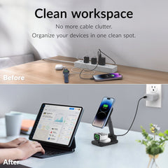 Mobilize 3In1 Charger Station Magsafe Compatible 15W Black - 123TelecomShop