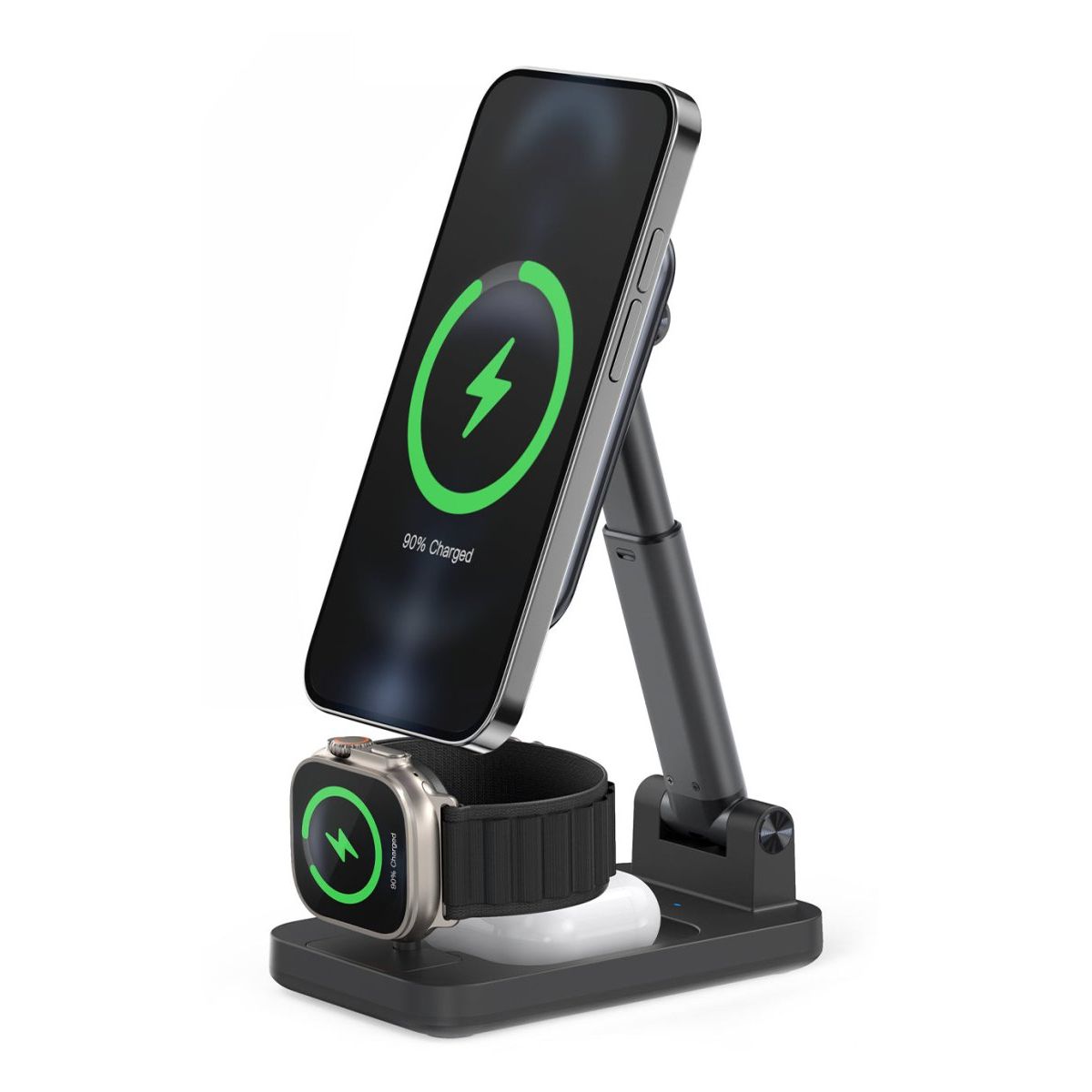 Mobilize 3In1 Charger Station Magsafe Compatible 15W Black - 123TelecomShop