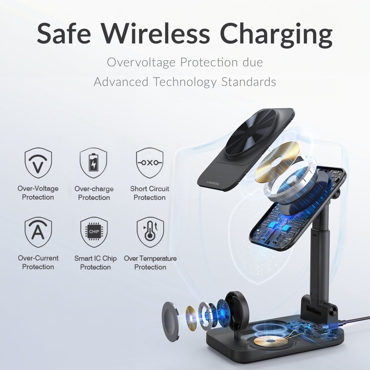 Mobilize 3In1 Charger Station Magsafe Compatible 15W Black - 123TelecomShop
