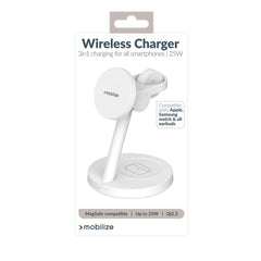 Mobilize 3In1 Charger Station Magsafe Compatible 25W Qi2.2 White - 123TelecomShop