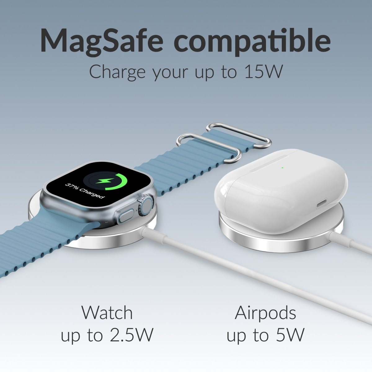 Mobilize 3In1 Magnetic Wireless Charger Magsafe Compatible 15W White - 123TelecomShop
