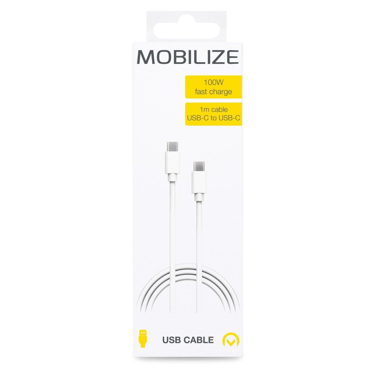 Mobilize Cable Usb-C To Usb-C 1M. 100W White - 123TelecomShop