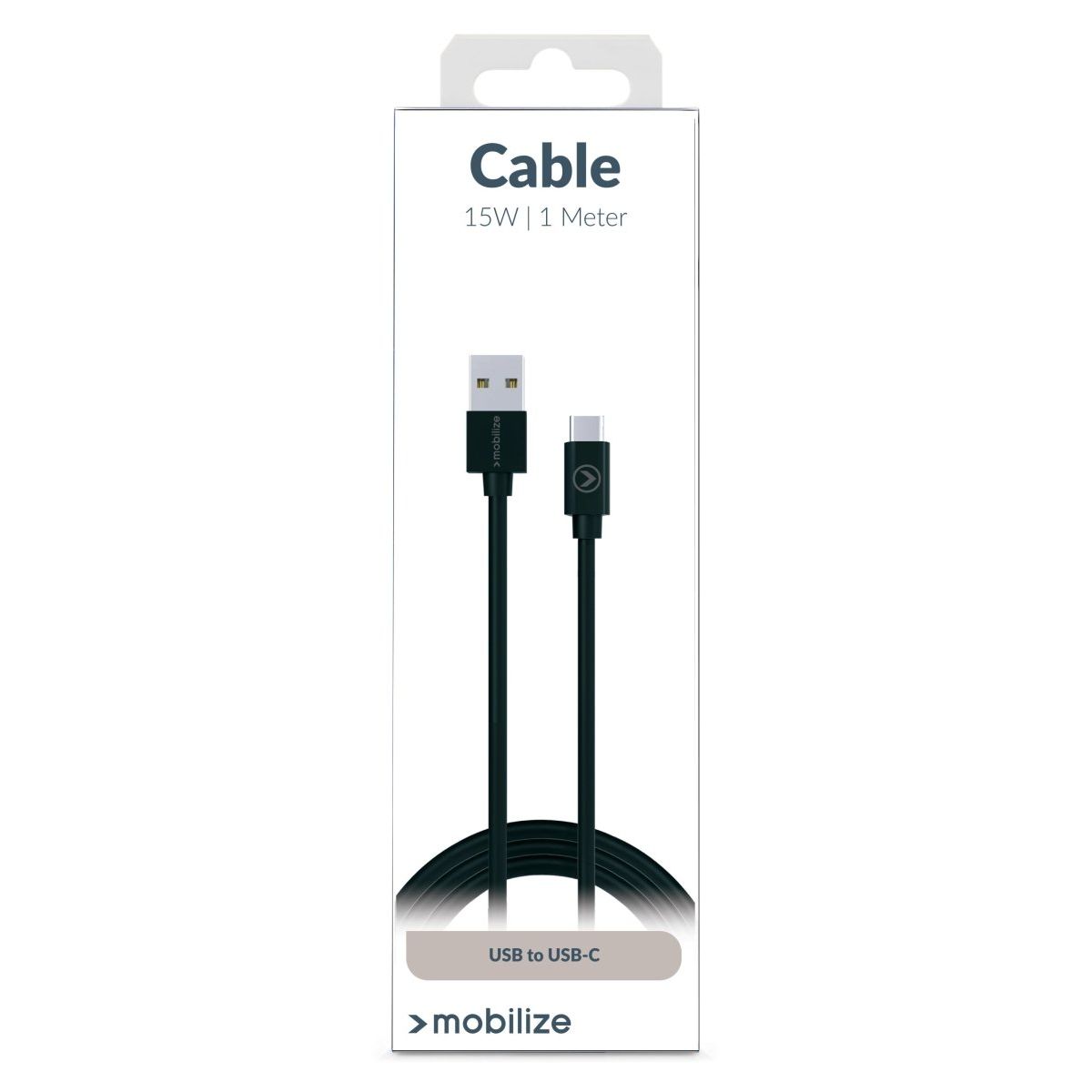 Mobilize Charge/Sync Cable Usb-C 1M. 15W Black - 123TelecomShop