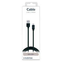 Mobilize Charge/Sync Cable Usb-C 1M. 15W Black - 123TelecomShop