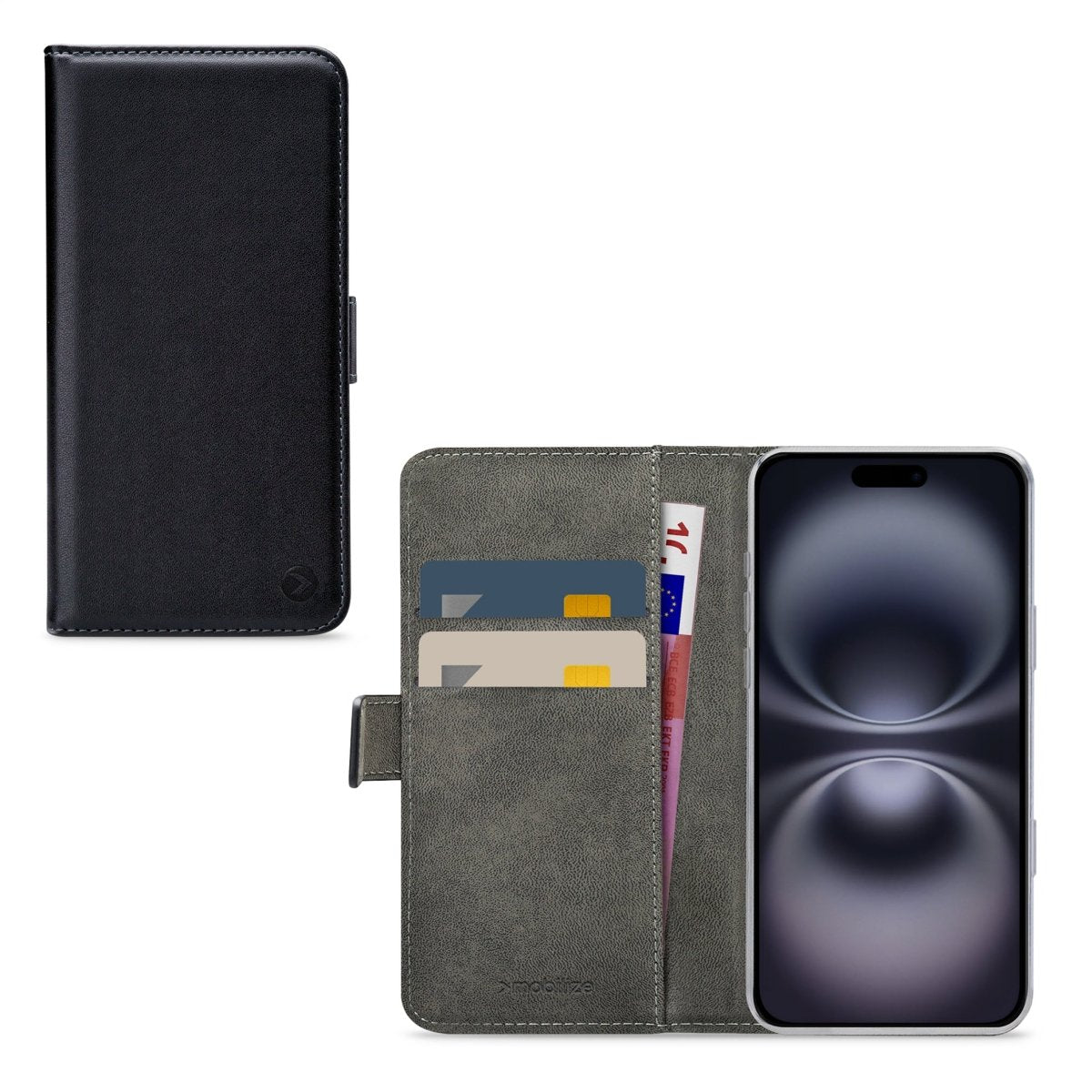 Mobilize Classic Gelly Wallet Book Case Apple Iphone 16 Plus Black - 123TelecomShop