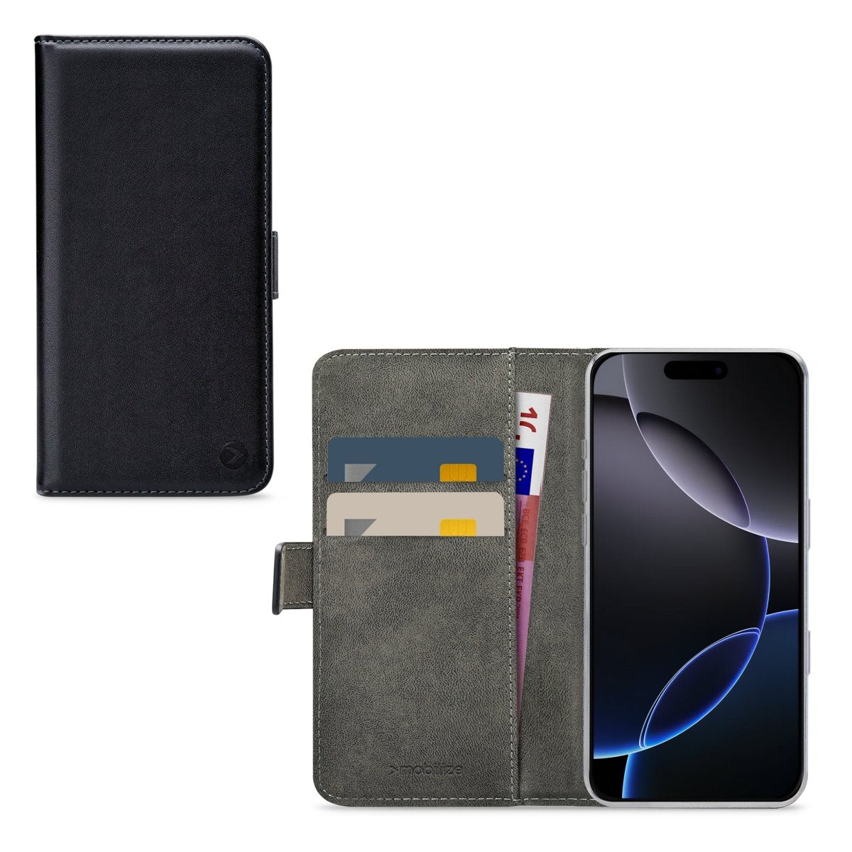 Mobilize Classic Gelly Wallet Book Case Apple Iphone 16 Pro Black - 123TelecomShop