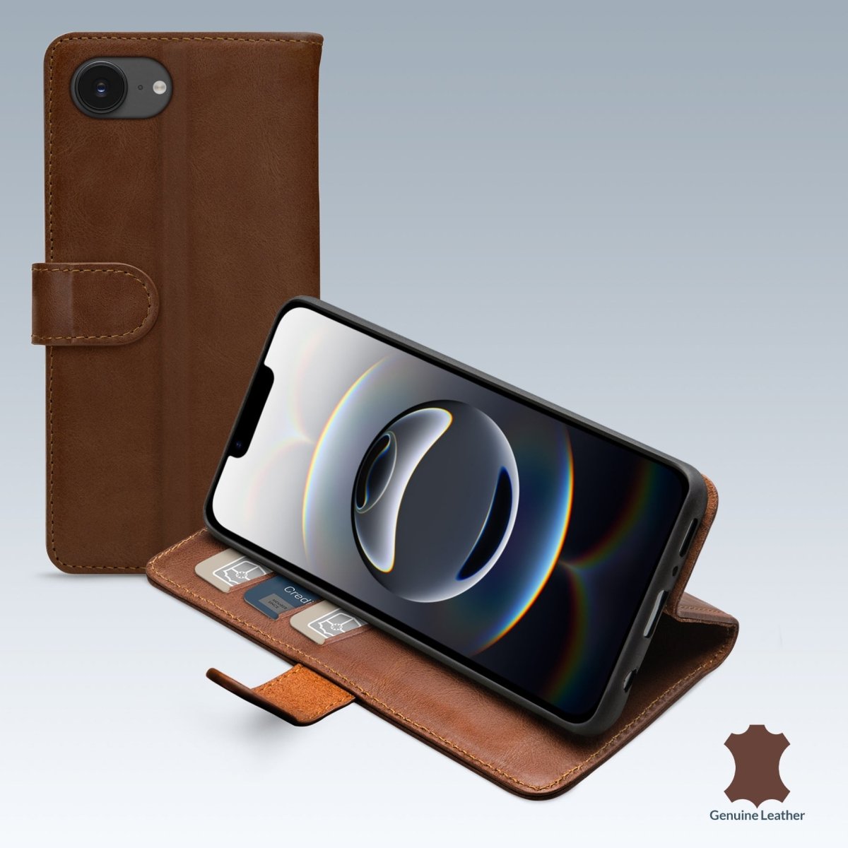 Mobilize Leather Wallet Apple Iphone 16E Brown - 123TelecomShop