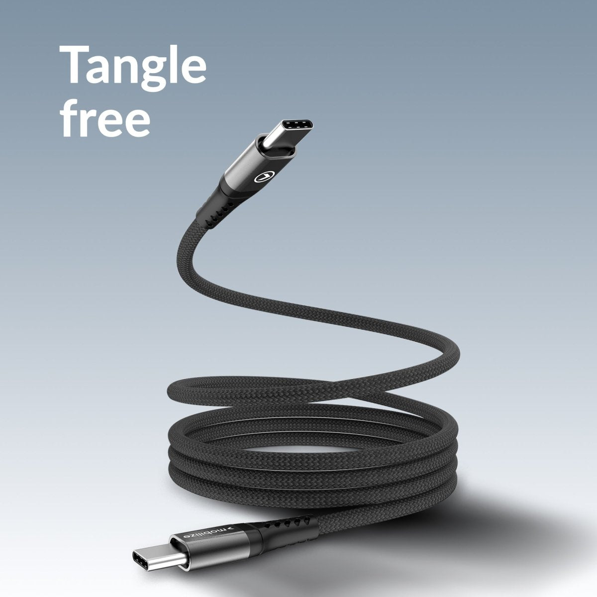 Mobilize Magnetic Nylon Cable - Usb-C To Usb-C - 1M. - 100W Black - 123TelecomShop