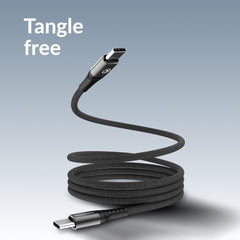 Mobilize Magnetic Nylon Cable - Usb-C To Usb-C - 1M. - 100W Black - 123TelecomShop