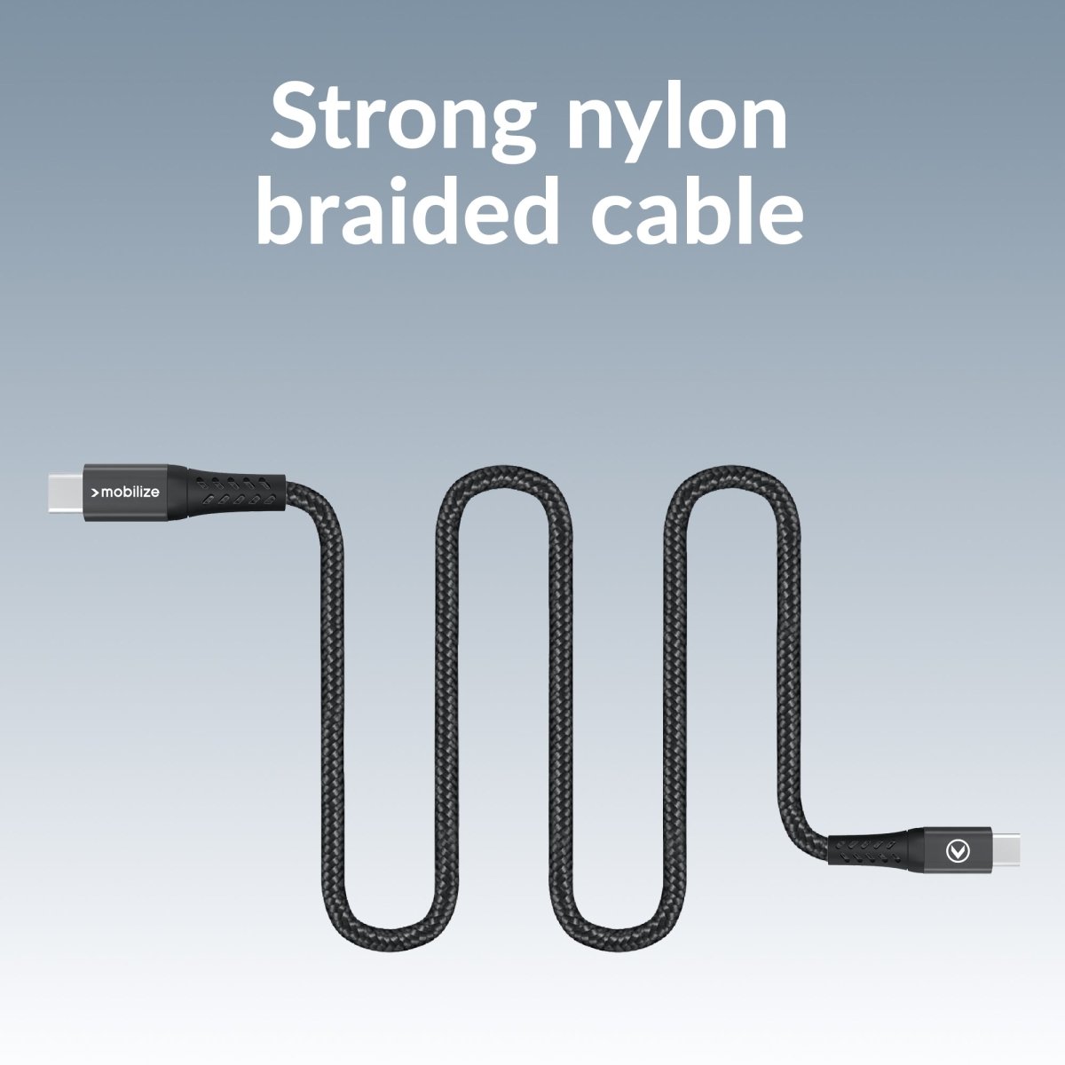 Mobilize Magnetic Nylon Cable - Usb-C To Usb-C - 1M. - 100W Black - 123TelecomShop