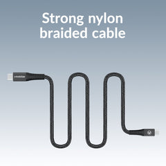 Mobilize Magnetic Nylon Cable - Usb-C To Usb-C - 1M. - 100W Black - 123TelecomShop
