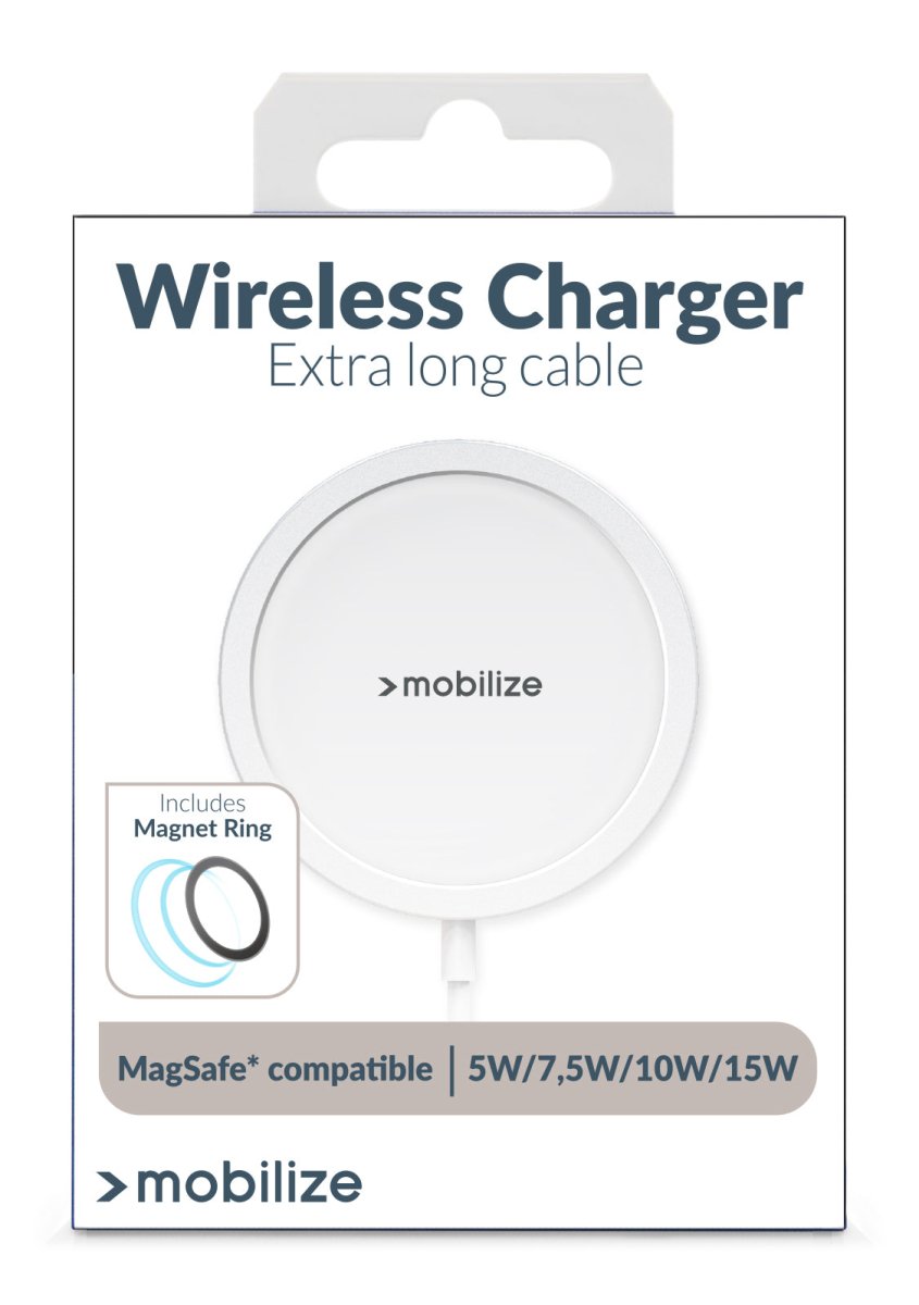 Mobilize Magnetic Wireless Charger Magsafe Compatible 15W White Aluminium - 123TelecomShop
