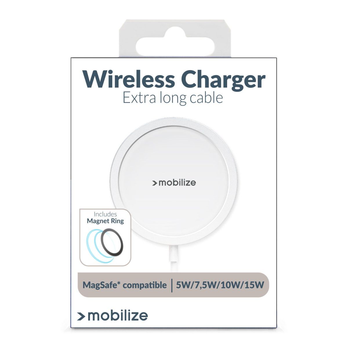 Mobilize Magnetic Wireless Charger Magsafe Compatible 15W White Aluminium - 123TelecomShop