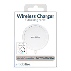 Mobilize Magnetic Wireless Charger Magsafe Compatible 15W White Aluminium - 123TelecomShop