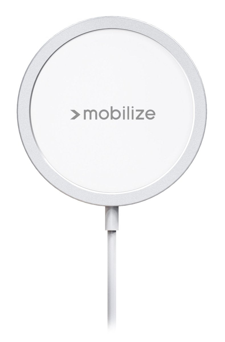 Mobilize Magnetic Wireless Charger Magsafe Compatible 15W White Aluminium - 123TelecomShop