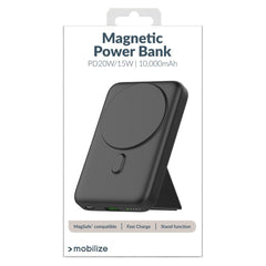 Mobilize Magnetic Wireless Magsafe Compatible Pd Stand Power Bank 10000Mah 15W Black - 123TelecomShop