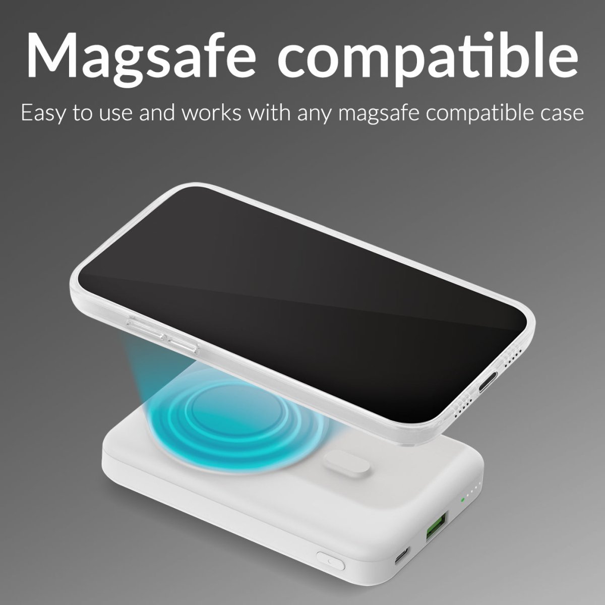 Mobilize Magnetic Wireless Magsafe Compatible Pd Stand Power Bank 10000Mah 15W White - 123TelecomShop