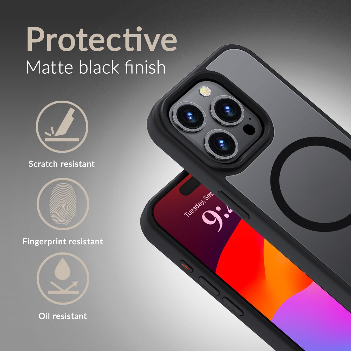 Mobilize Magsafe Compatible Hybrid Pro Case Apple Iphone 15 Pro Black - 123TelecomShop