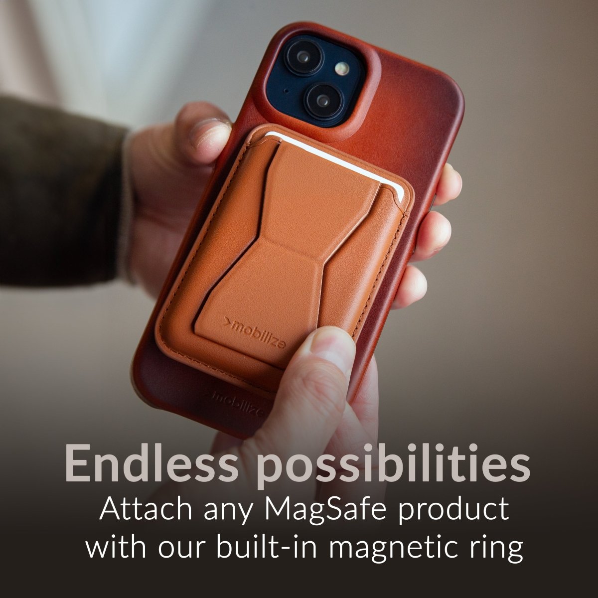 Mobilize Magsafe Compatible Premium Leather Case Apple Iphone 15 Burned Cognac - 123TelecomShop