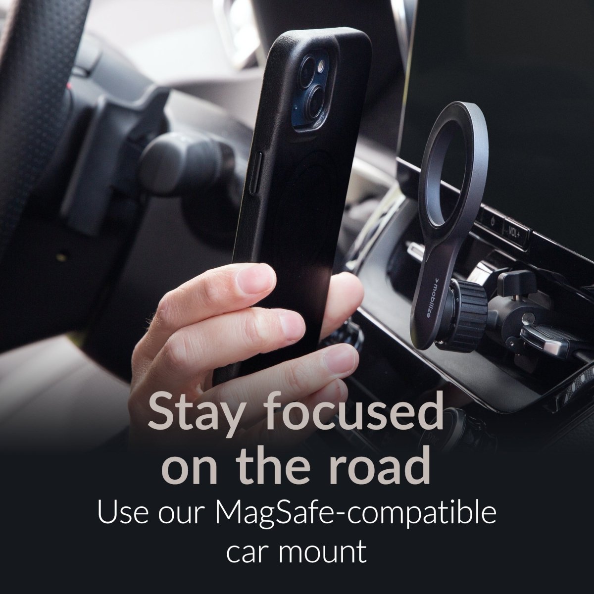 Mobilize Magsafe Compatible Premium Leather Case Apple Iphone 15 Pro Max Black - 123TelecomShop