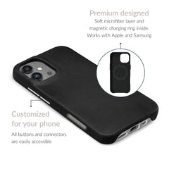 Mobilize Magsafe Compatible Premium Leather Case Apple Iphone 16 Black - 123TelecomShop