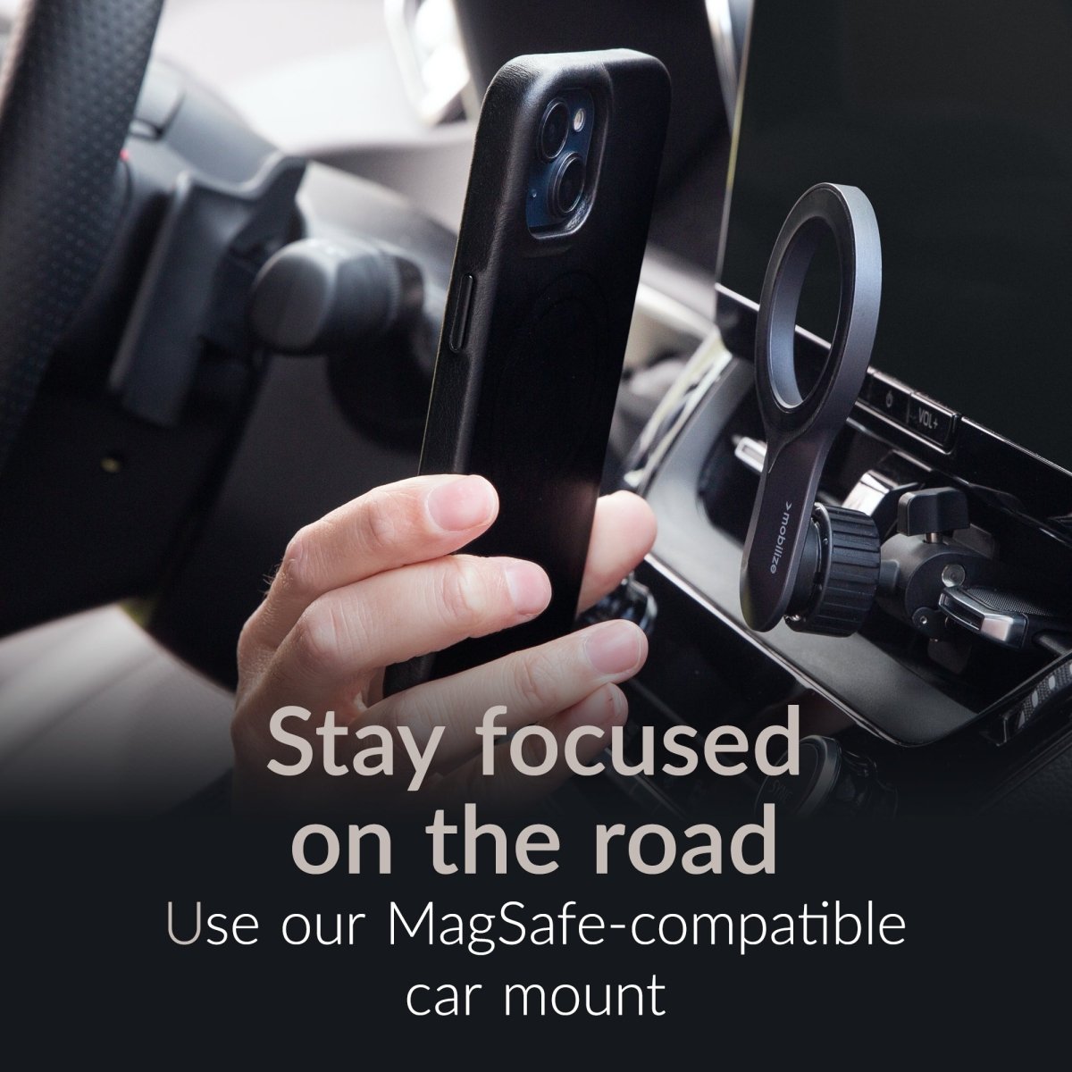 Mobilize Magsafe Compatible Premium Leather Case Apple Iphone 16 Plus Black - 123TelecomShop