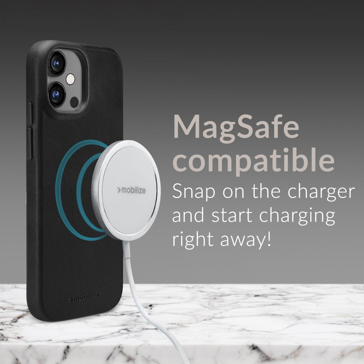 Mobilize Magsafe Compatible Premium Leather Case Apple Iphone 17 Pro Black - 123TelecomShop