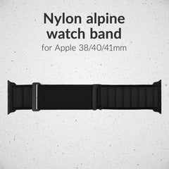 Mobilize Nylon Watch Band - Alpine - Black Connector - For Apple 38/40/41Mm - Black - 123TelecomShop