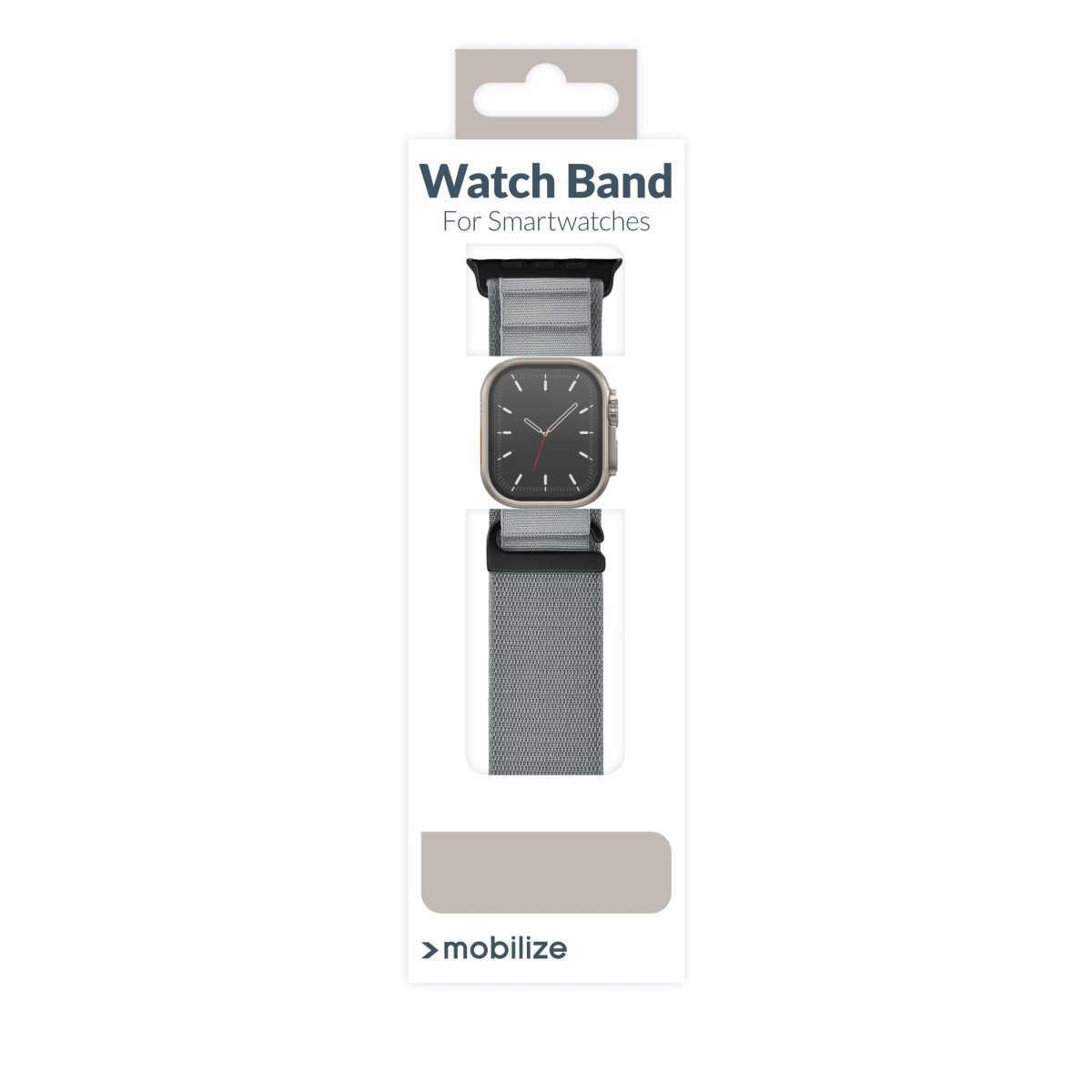 Mobilize Nylon Watch Band - Alpine - Black Connector - For Apple 38/40/41Mm - Light Grey - 123TelecomShop