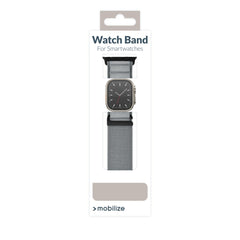 Mobilize Nylon Watch Band - Alpine - Black Connector - For Apple 38/40/41Mm - Light Grey - 123TelecomShop