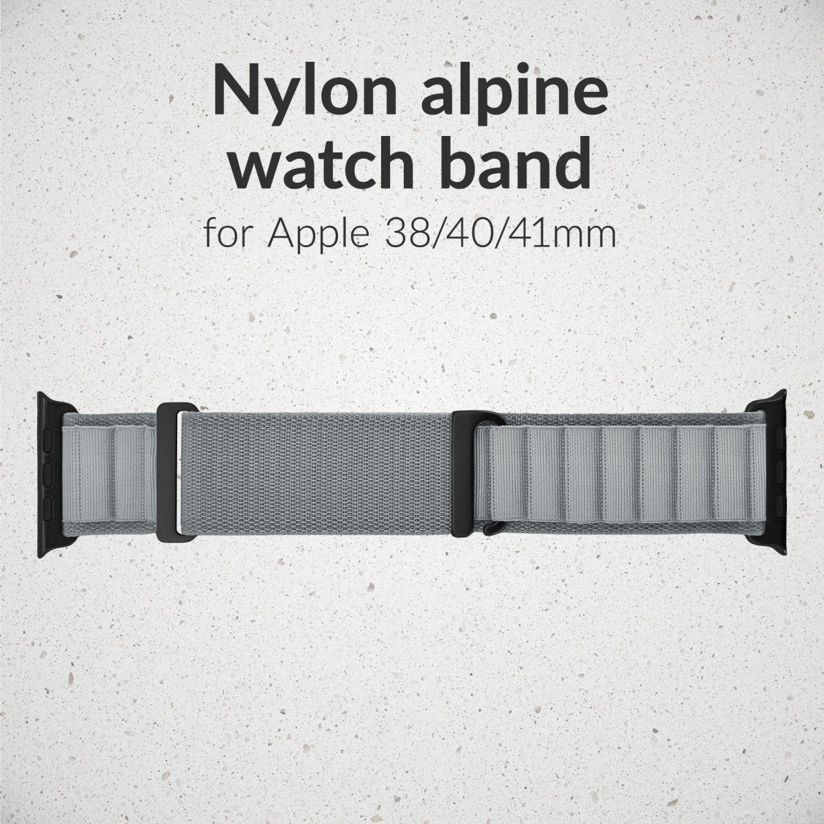 Mobilize Nylon Watch Band - Alpine - Black Connector - For Apple 38/40/41Mm - Light Grey - 123TelecomShop