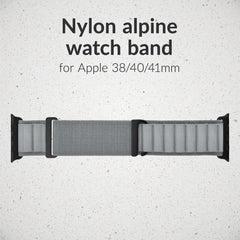 Mobilize Nylon Watch Band - Alpine - Black Connector - For Apple 38/40/41Mm - Light Grey - 123TelecomShop