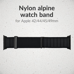 Mobilize Nylon Watch Band - Alpine - Black Connector - For Apple 42/44/45/49Mm - Black - 123TelecomShop