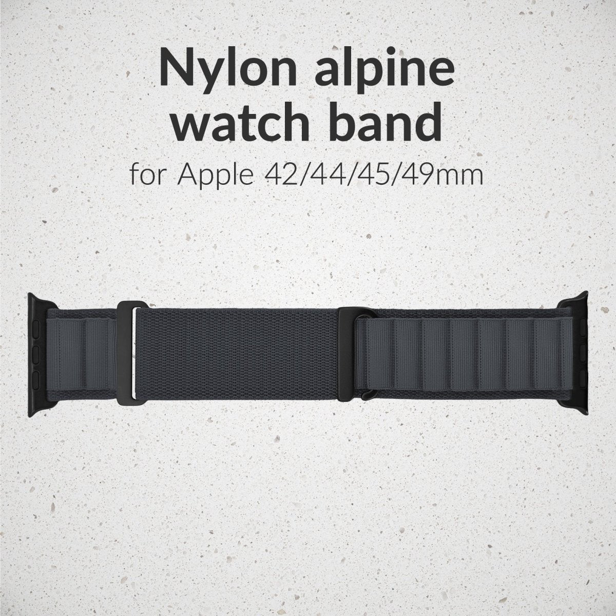 Mobilize Nylon Watch Band - Alpine - Black Connector - For Apple 42/44/45/49Mm - Dark Grey - 123TelecomShop