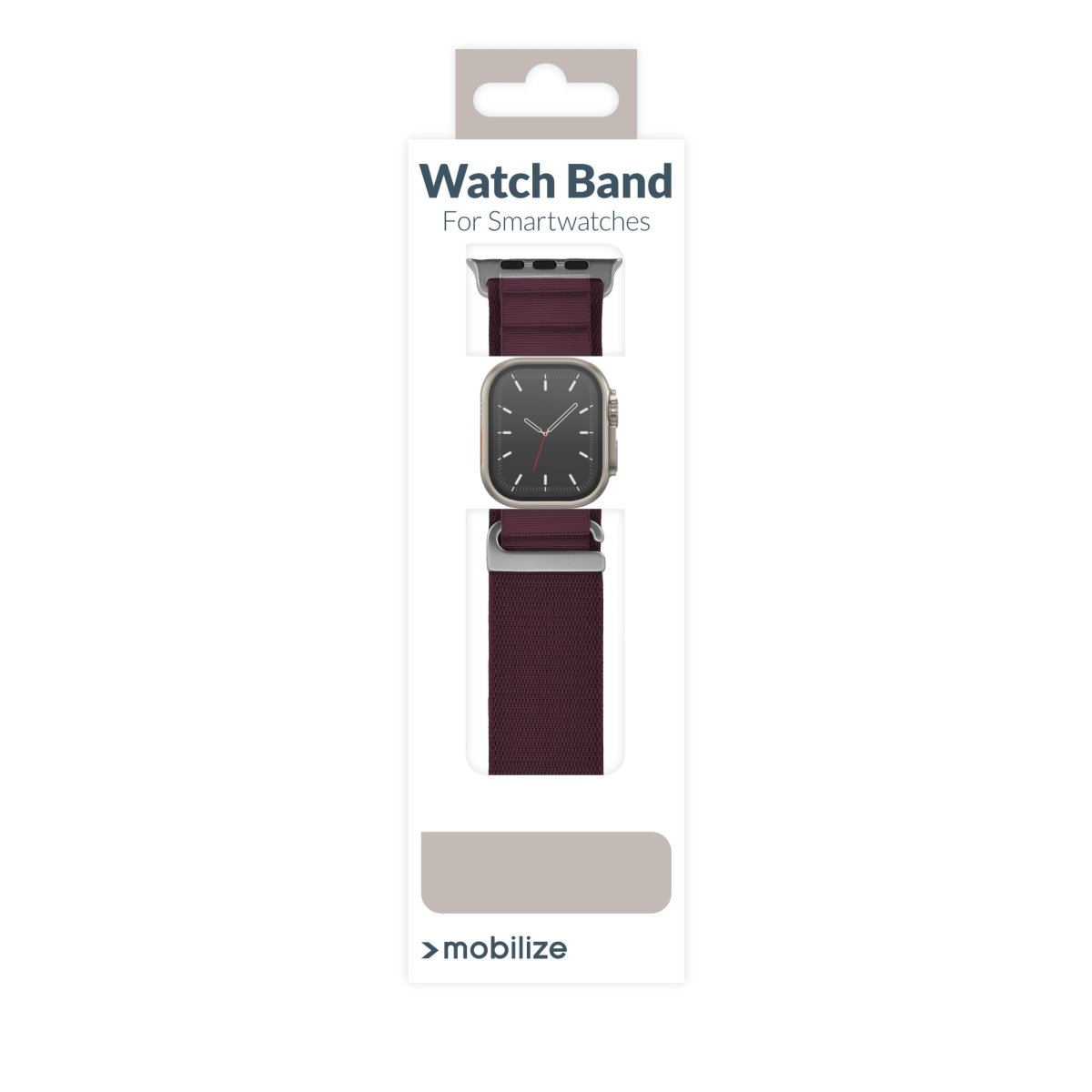 Mobilize Nylon Watch Band - Alpine - Titanium Connector - For Apple 38/40/41Mm - Bordeaux - 123TelecomShop