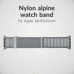 Mobilize Nylon Watch Band - Alpine - Titanium Connector - For Apple 38/40/41Mm - Light Grey - 123TelecomShop