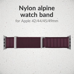 Mobilize Nylon Watch Band - Alpine - Titanium Connector - For Apple 42/44/45/49Mm - Bordeaux - 123TelecomShop