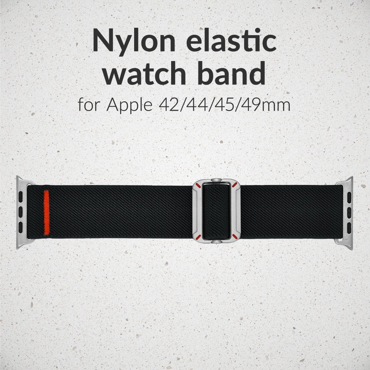 Mobilize Nylon Watch Band - Elastic - For Apple 42/44/45/49Mm - Black - 123TelecomShop