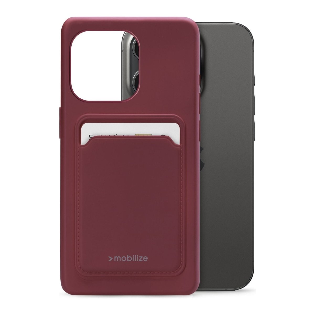 Mobilize Rubber Gelly Card Case Apple Iphone 15 Pro Matt Bordeaux - 123TelecomShop