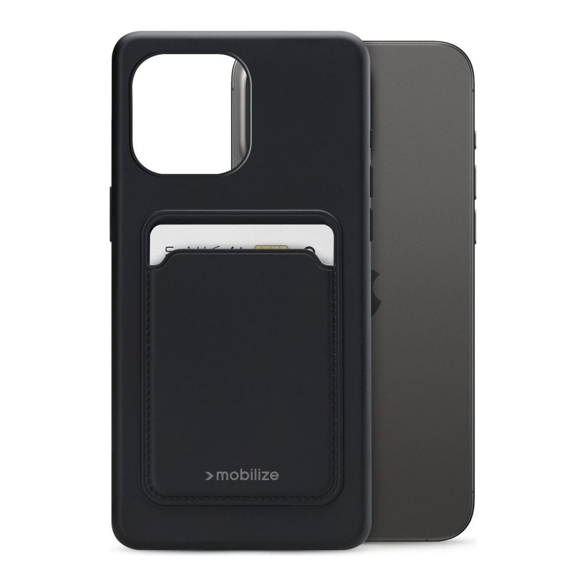 Mobilize Rubber Gelly Card Case Apple Iphone 15 Pro Max Matt Black - 123TelecomShop