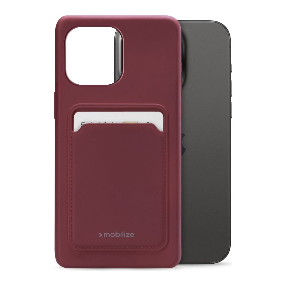 Mobilize Rubber Gelly Card Case Apple Iphone 15 Pro Max Matt Bordeaux - 123TelecomShop