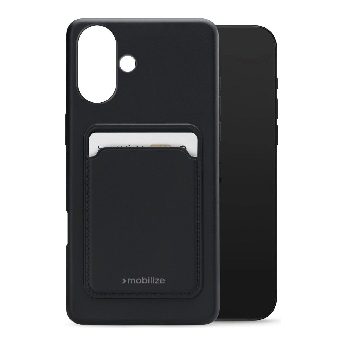 Mobilize Rubber Gelly Card Case Apple Iphone 16 Plus Matt Black - 123TelecomShop