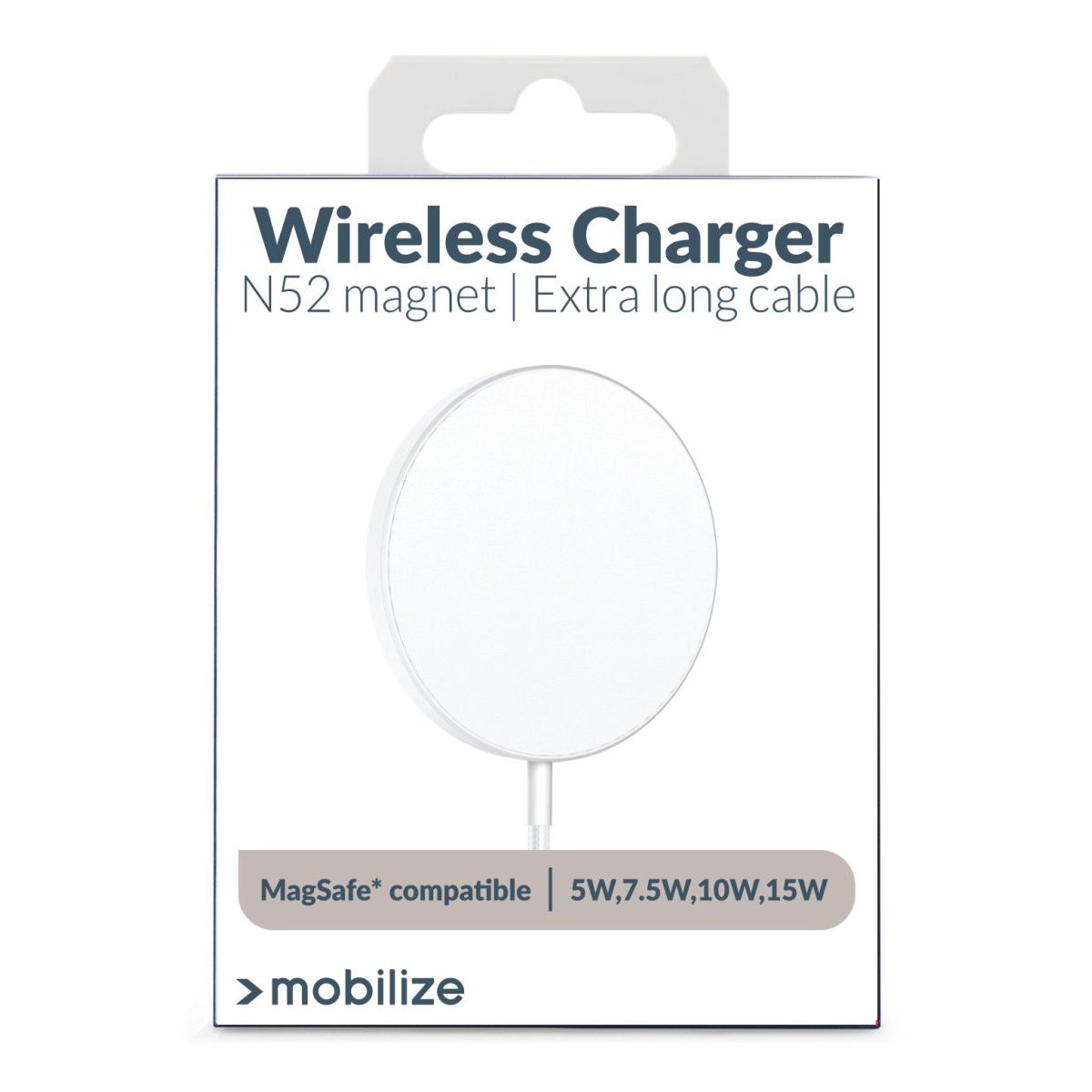 Mobilize Strong Magnetic Wireless Charger Magsafe Compatible 15W White - Acrylic - 123TelecomShop