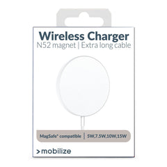 Mobilize Strong Magnetic Wireless Charger Magsafe Compatible 15W White - Acrylic - 123TelecomShop