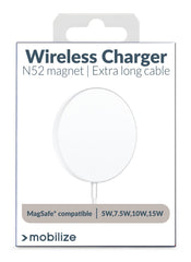 Mobilize Strong Magnetic Wireless Charger Magsafe Compatible 15W White - Acrylic - 123TelecomShop