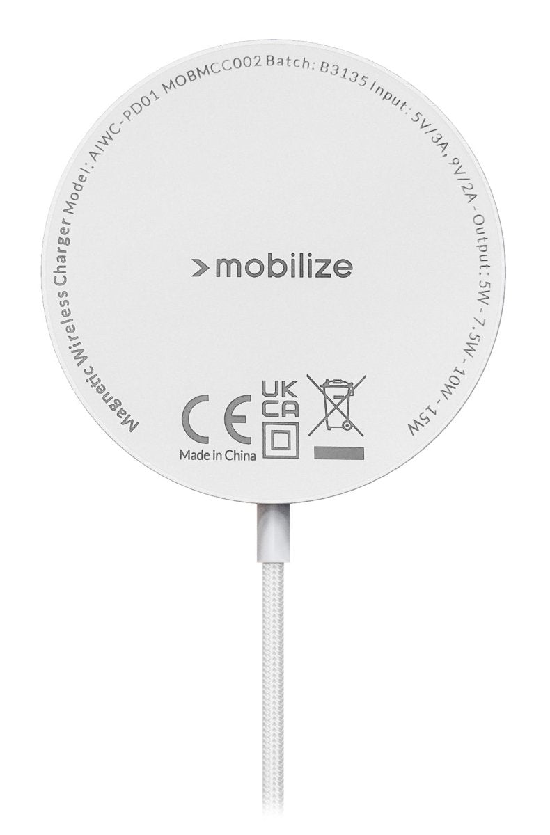 Mobilize Strong Magnetic Wireless Charger Magsafe Compatible 15W White - Acrylic - 123TelecomShop