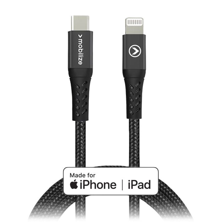 Mobilize Strong Nylon Cable Usb-C To Mfi Lightning 1M. 60W Black - 123TelecomShop