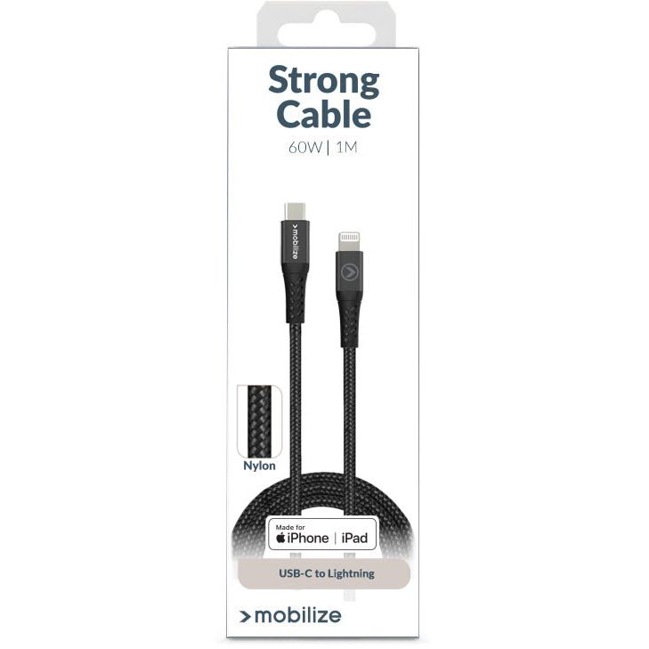 Mobilize Strong Nylon Cable Usb-C To Mfi Lightning 1M. 60W Black - 123TelecomShop