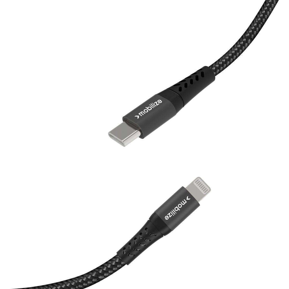 Mobilize Strong Nylon Cable Usb-C To Mfi Lightning 20Cm. 60W Black - 123TelecomShop