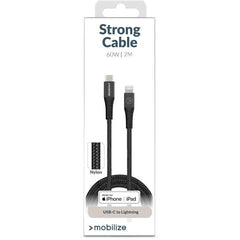 Mobilize Strong Nylon Cable Usb-C To Mfi Lightning 2M. 60W Black - 123TelecomShop